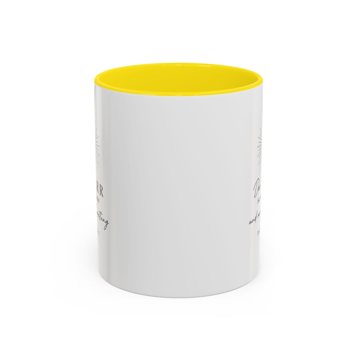 Accent Coffee Mug — "Der HERR ist mein Licht" Psalm 27:1 Christian Sunlight Design