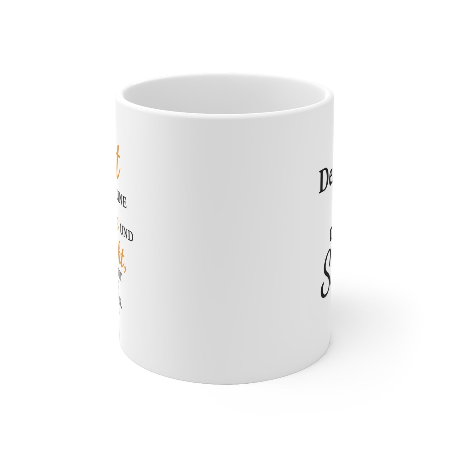 Inspirational Ceramic Mug – "Der Herr ist meine Stärke"